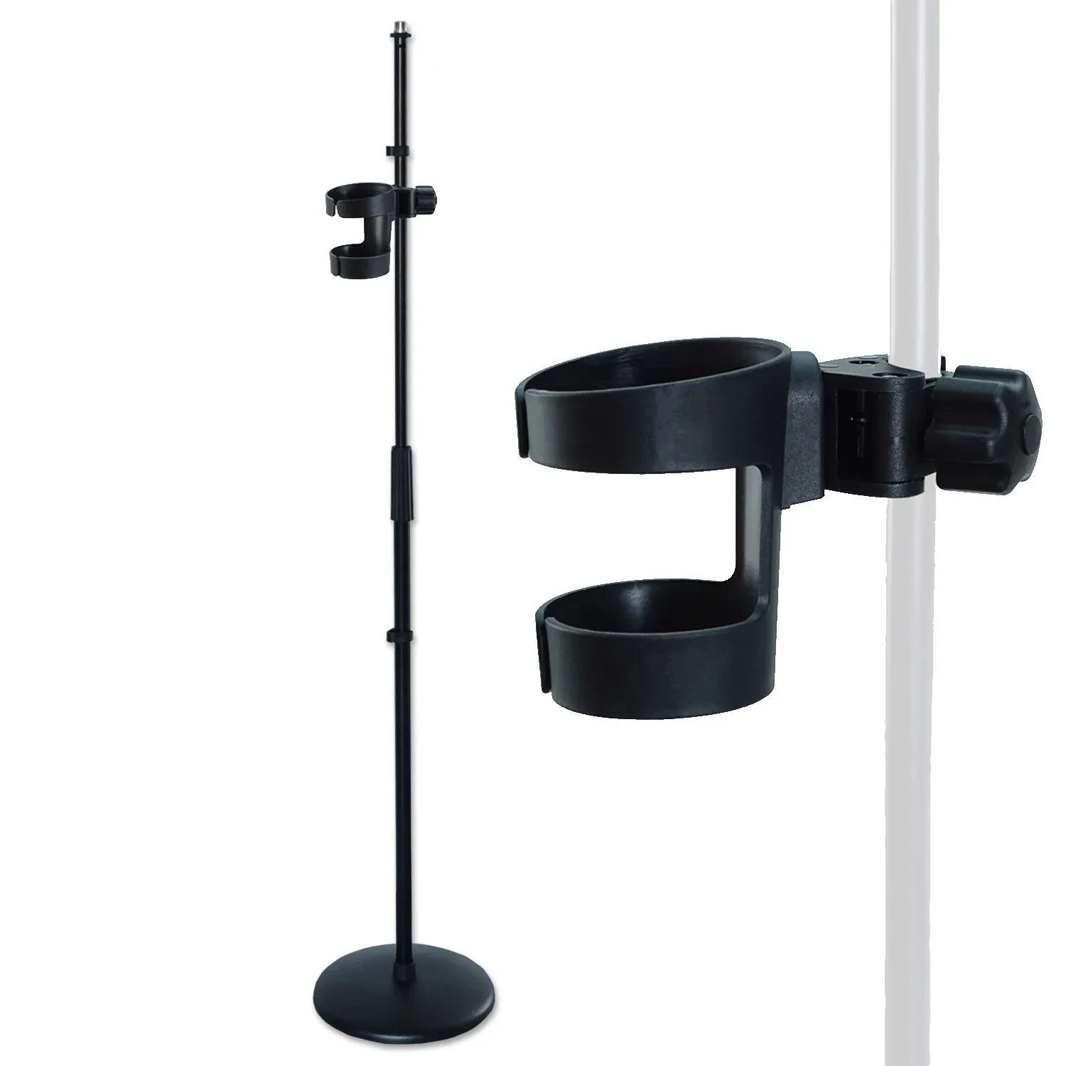 Микрофонная стойка keepdrum MS015 прямая, с держателем для напитков DH01