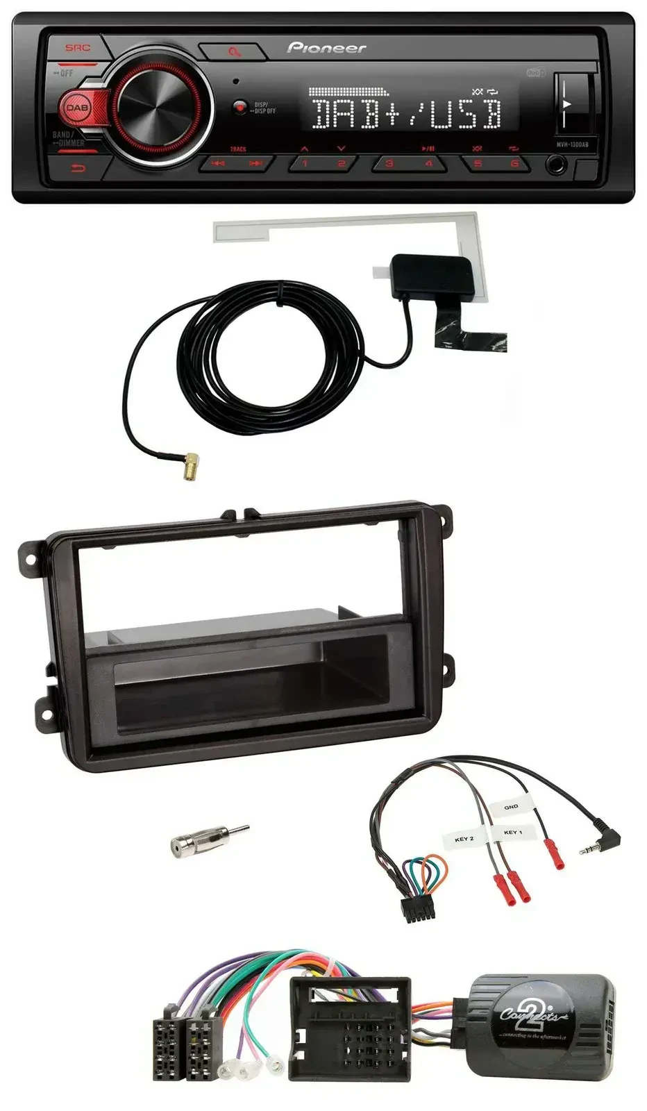 Автомагнитола Pioneer 1-DIN MP3 DAB USB для Skoda Fabia 5J (2007–2014)