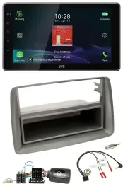 JVC DAB Lenkrad Bluetooth USB Autoradio für Fiat Panda 169 2007-2012 grau