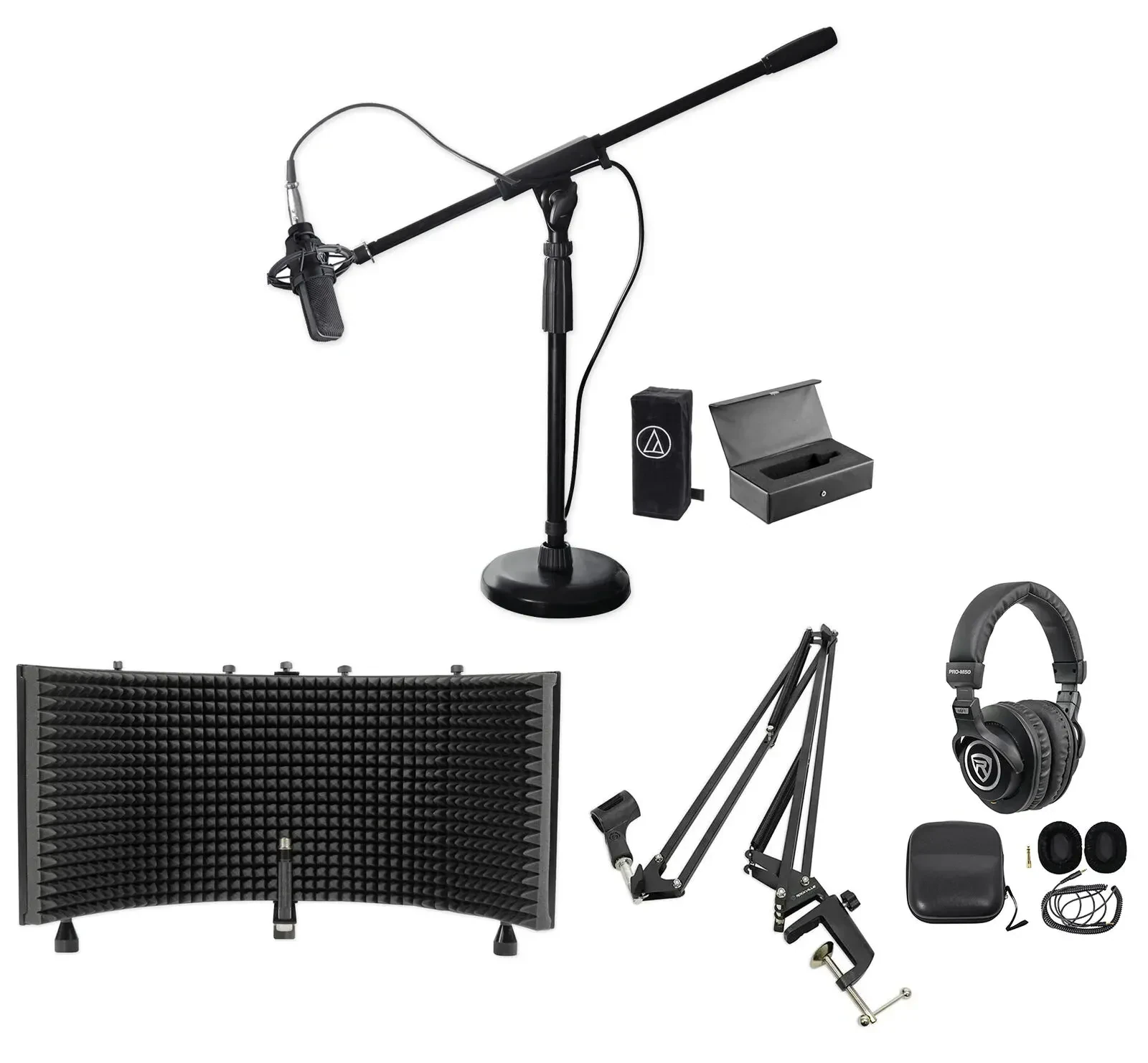 Микрофон конденсаторный Audio-Technica AT4033A (набор) с кейсом, наушниками, акустическим экраном и стойкой