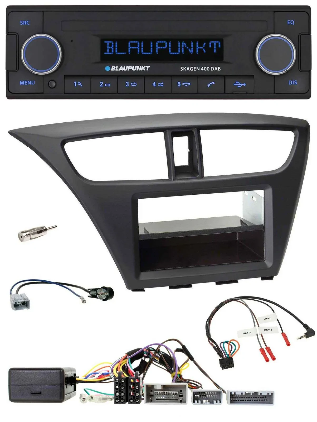 Blaupunkt DAB USB Bluetooth Lenkrad Autoradio für Honda Civic (ab 2012)