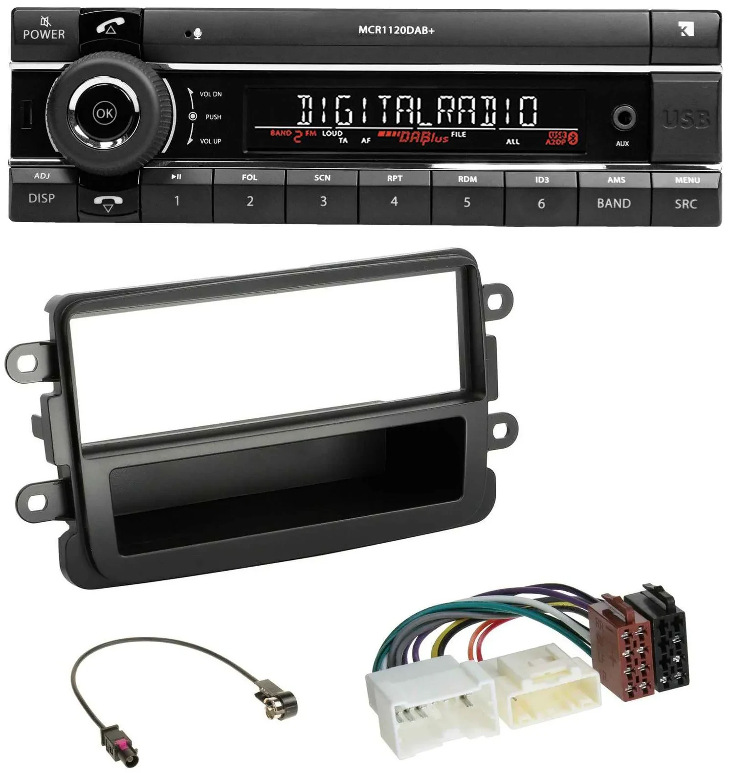 Автомагнитола для Dacia Kienzle Bluetooth, USB, DAB Lodgy/Duster/Dokker/Sandero