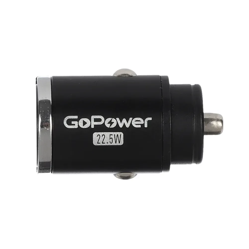 00-00028409 Автомобильное З/У GPQC12 1USB+1Type-C 22.5W Mini черный, GoPower