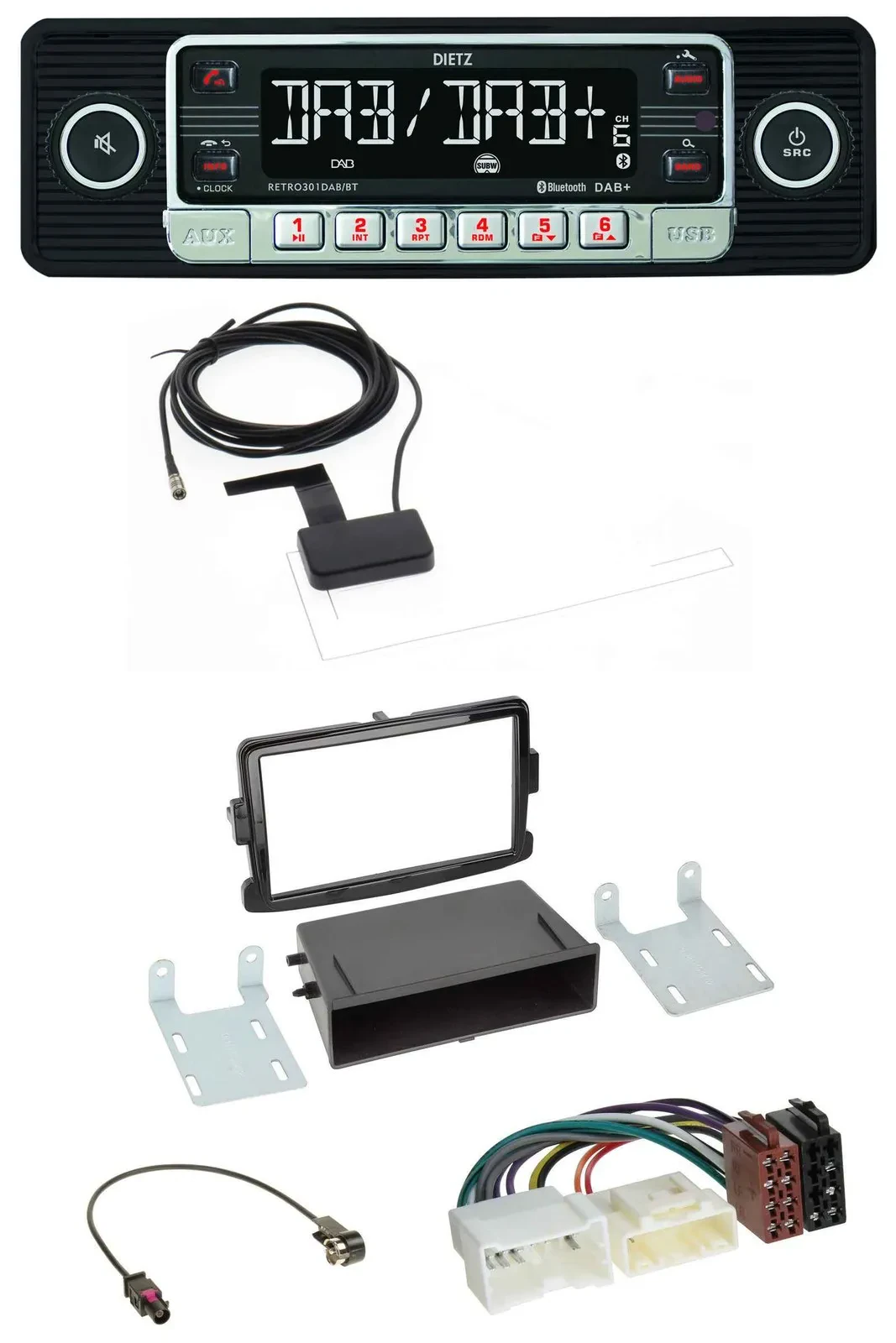 Автомагнитола для Dacia Lodgy, Sandero, Opel Vivaro Dietz DAB, Bluetooth, USB, MP3