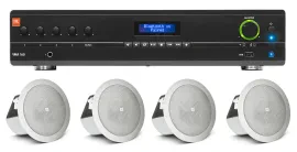 (4) JBL 3" 15w 70v In-Ceiling Speakers+JBL Amplifier For Restaurant/Bar/Cafe