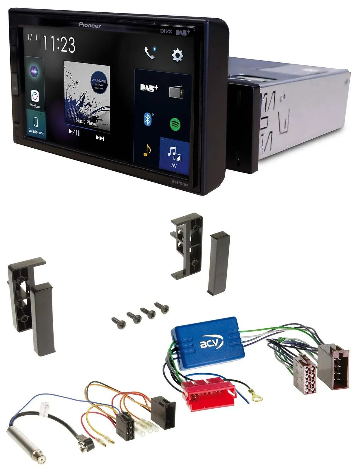 Pioneer DAB MP3 Bluetooth USB Autoradio für Audi A2 A3 8L A4 B5 A6 C5 Aktivsyste