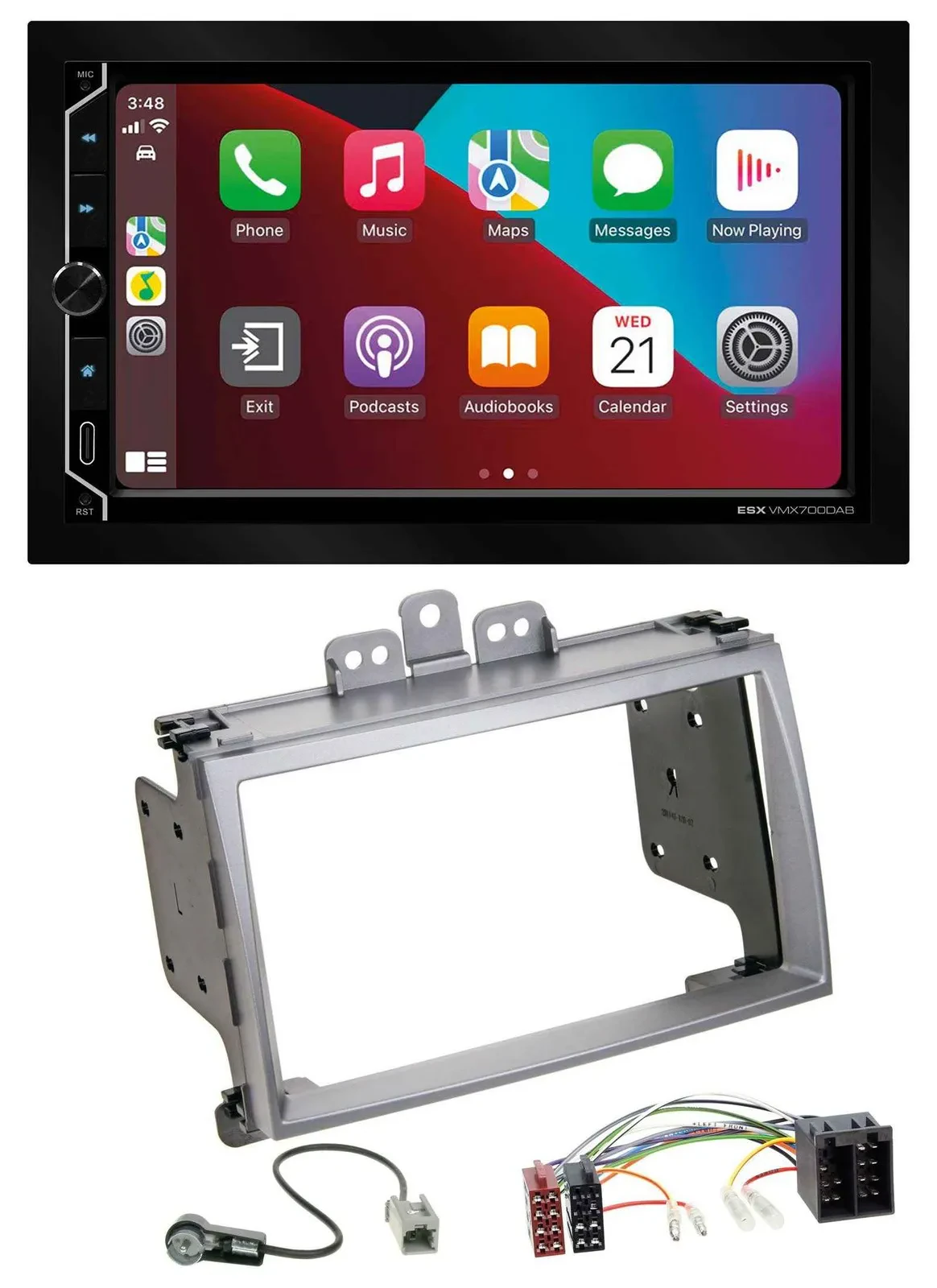 Автомагнитола для Hyundai i20 (2009–2012) ESX 2DIN, DAB, USB, MP3, Bluetooth, серебристая