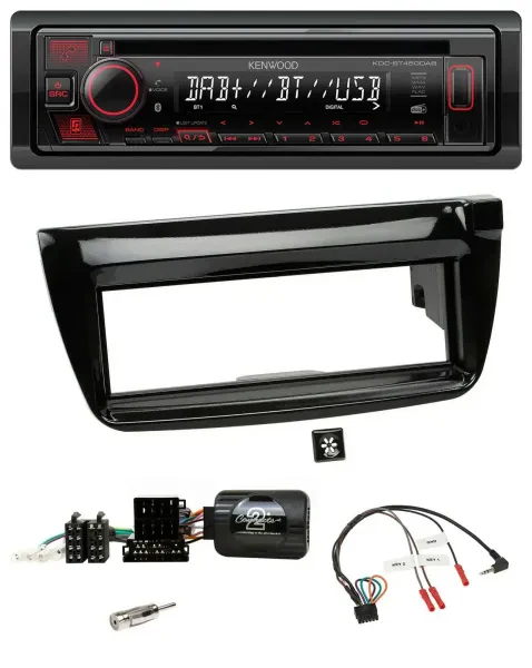 Kenwood Lenkrad CD USB Bluetooth DAB Autoradio für Fiat Doblo 2012-2015 piano