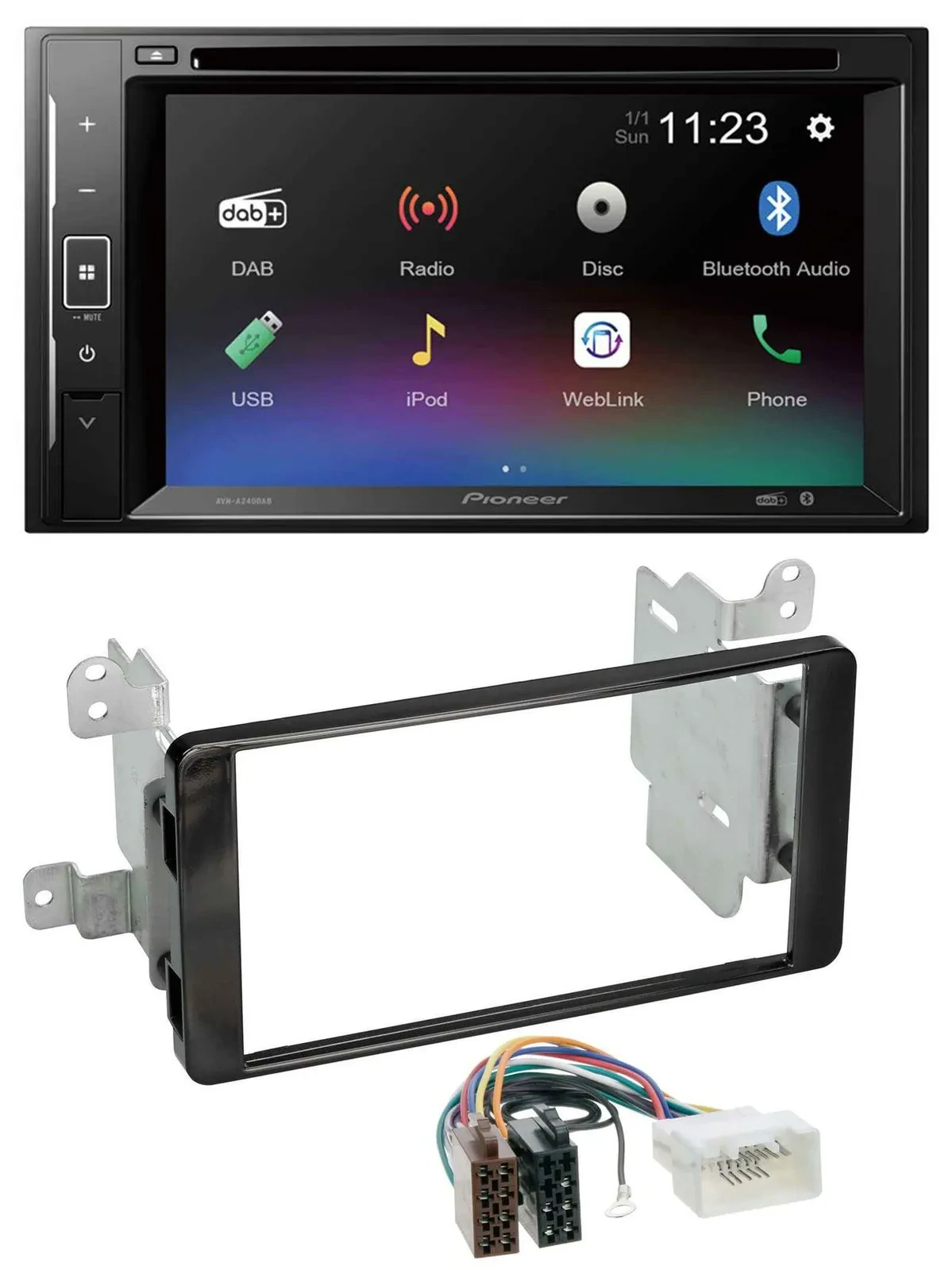 Автомагнитола Pioneer 2DIN, Bluetooth, MP3, USB, DAB, DVD для Mitsubishi Outlander