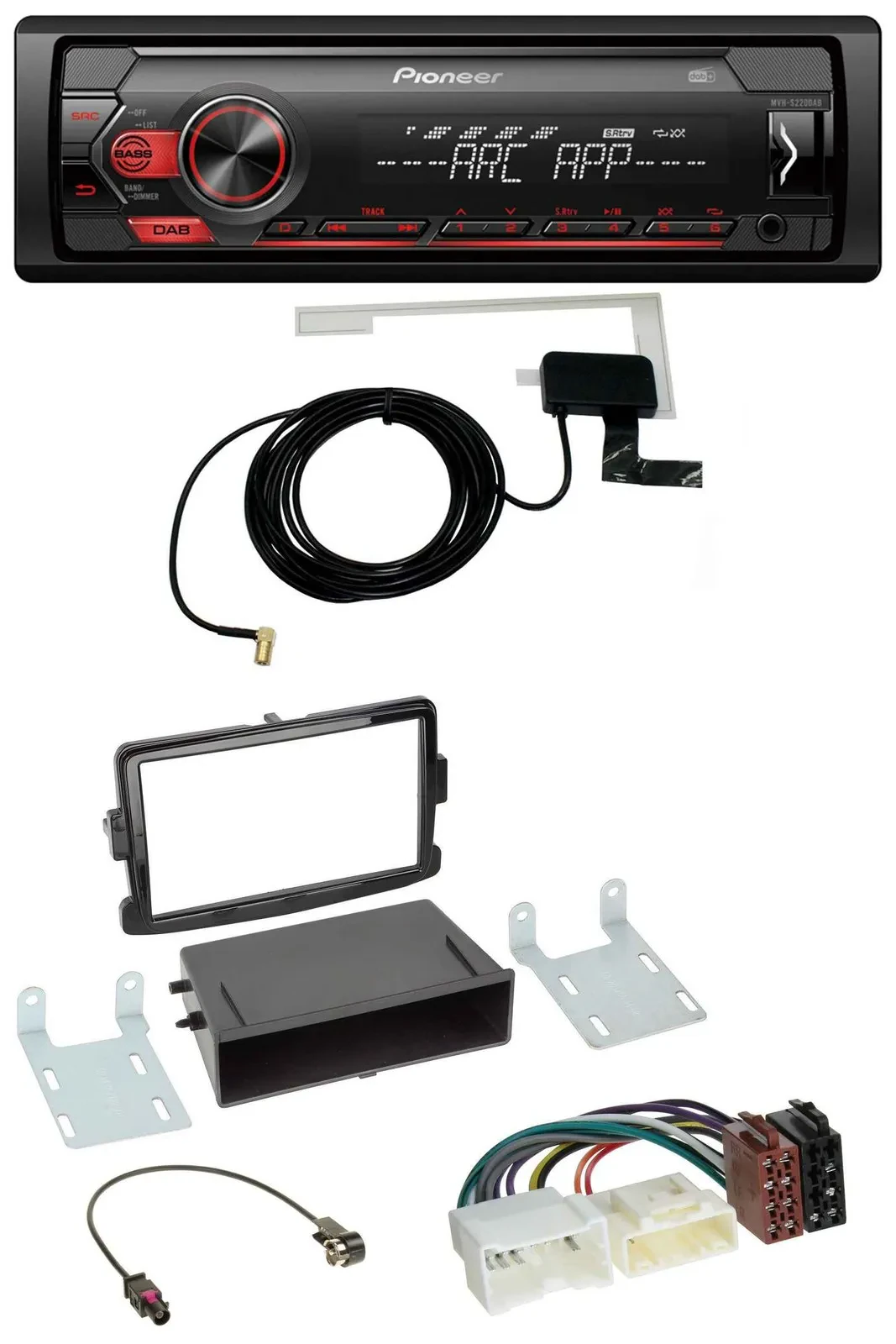 Pioneer 1DIN USB DAB MP3 AUX Autoradio für Dacia Dokker, Duster, Logan