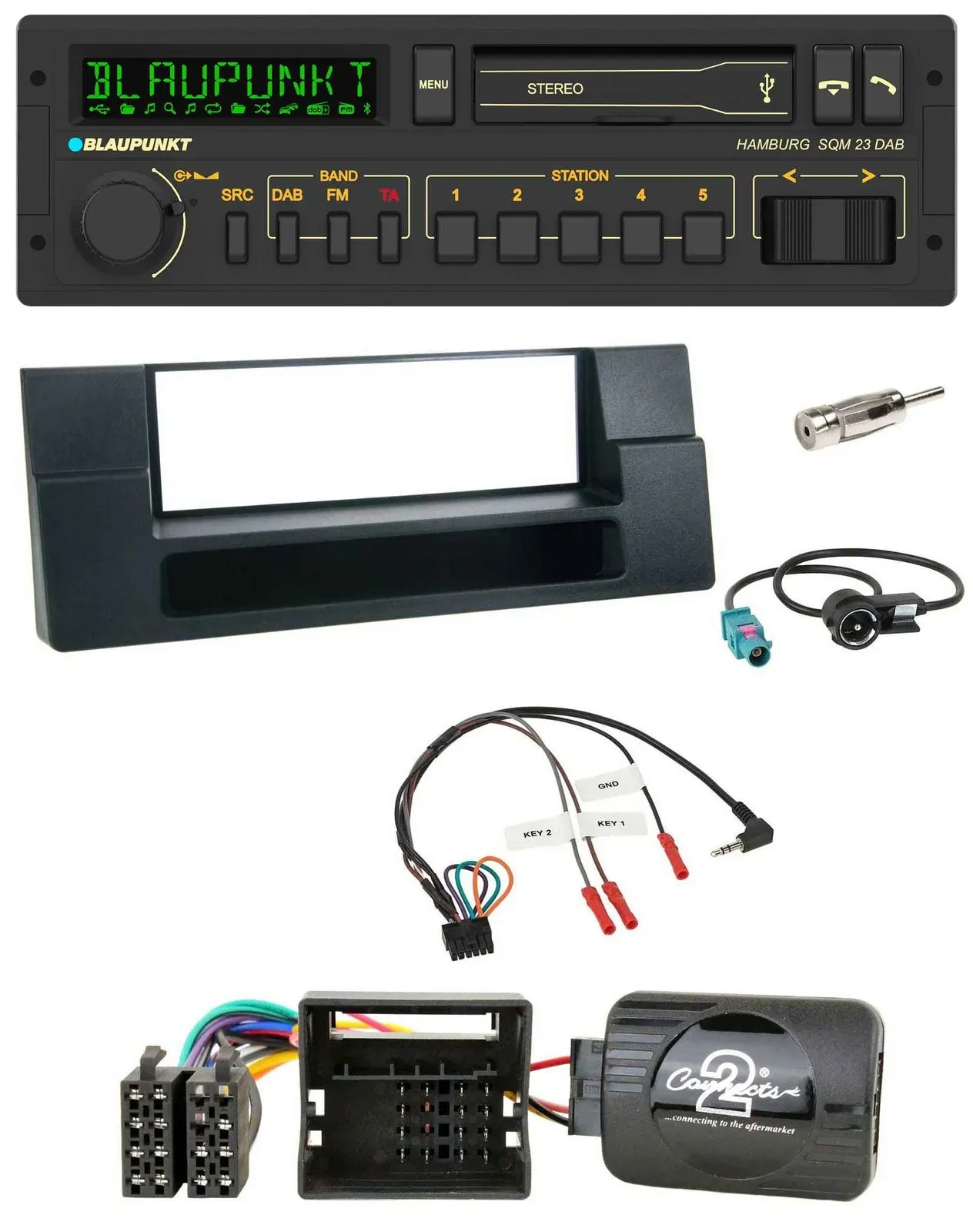 Blaupunkt USB DAB Bluetooth Lenkrad Autoradio für BMW 5er 01-04 E39 Aktivsystem