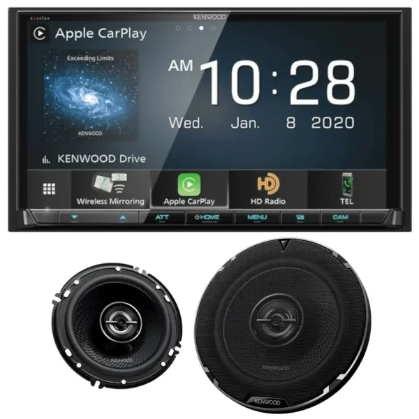 Kenwood 6.95" Double DIN Digital Multimedia Receiver with 6.5" Coaxial Speakers
