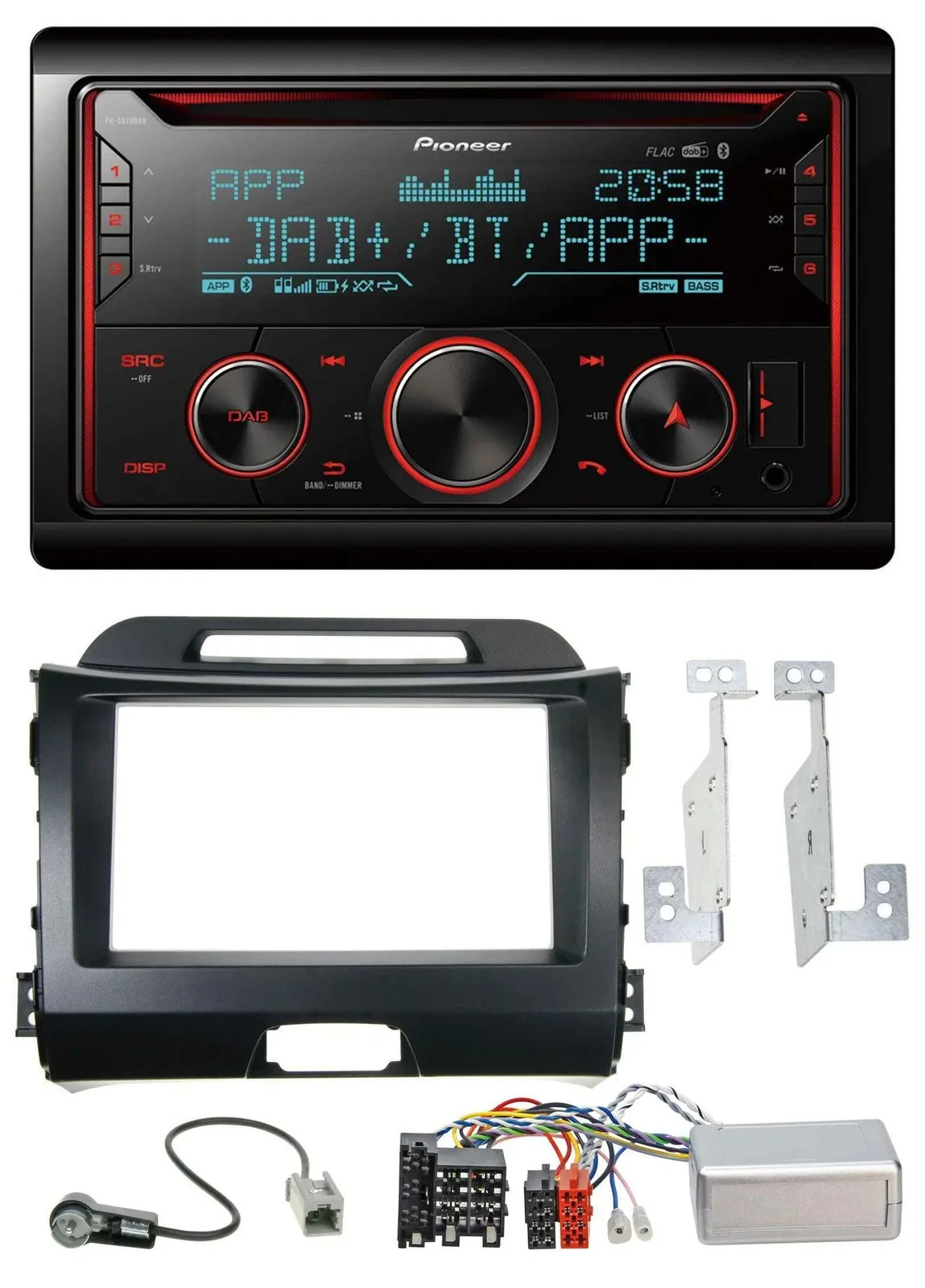 Pioneer 2DIN DAB Lenkrad Bluetooth USB CD Autoradio für Kia Sportage III 10-15 s