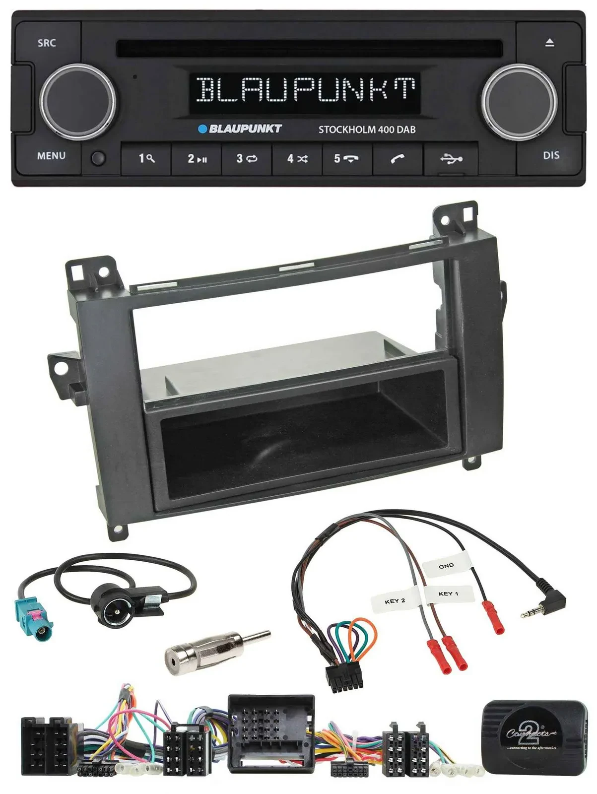 Blaupunkt Lenkrad Bluetooth DAB CD USB Autoradio für Mercedes Vito Viano W639 Au