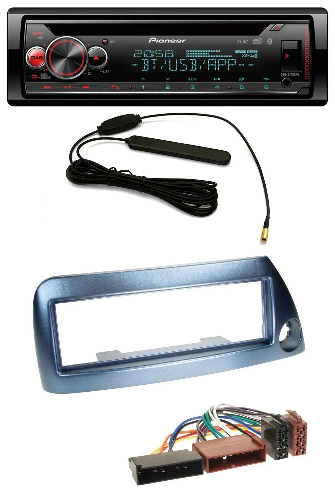 Автомагнитола Pioneer CD USB DAB Bluetooth для Ford Ka (до 2008) синий металлик