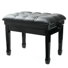PB-30C PE Klavierbank Hochglanz Schwarz Höhenverstellbar Robust Kunstleder