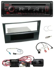 Kenwood Lenkrad CD USB Bluetooth DAB Autoradio für Opel Corsa D Schwarz 09-14