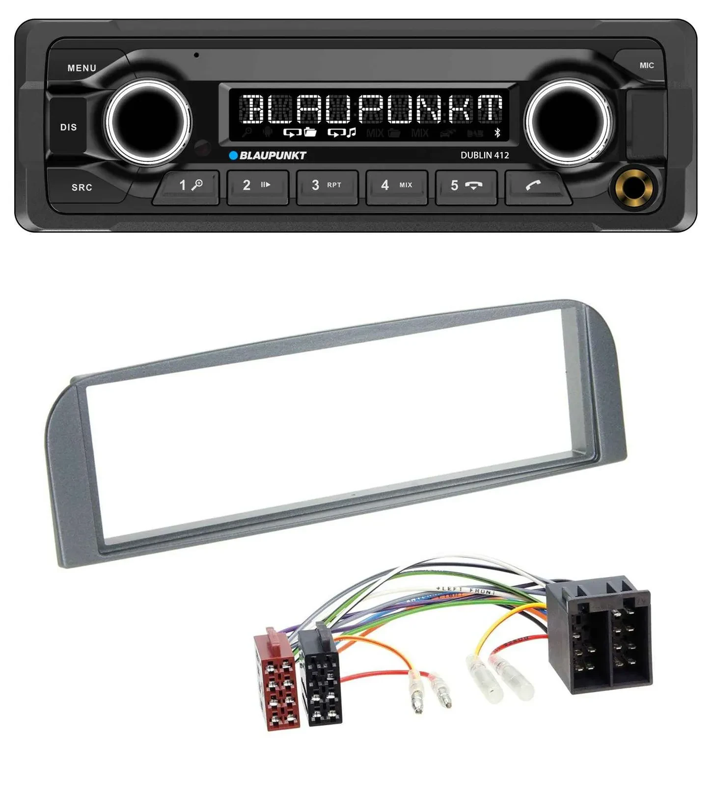 Blaupunkt MP3 Bluetooth USB AUX Autoradio für Alfa Romeo 147, GT - anthrazit