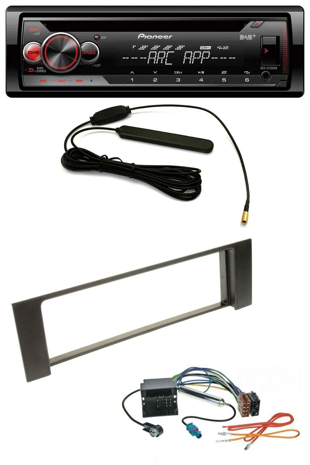 Pioneer CD USB AUX DAB MP3 Autoradio für Audi A4 00-04 B6 Quadlock Fakra