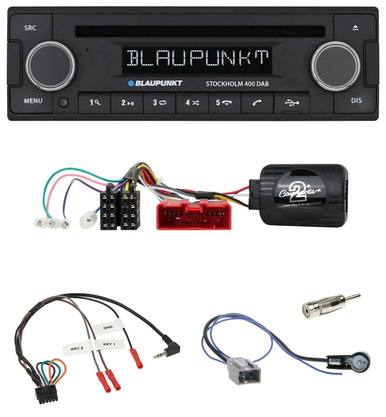 Blaupunkt Lenkrad Bluetooth DAB CD USB Autoradio für Mazda 2 Typ DY 2003-2007