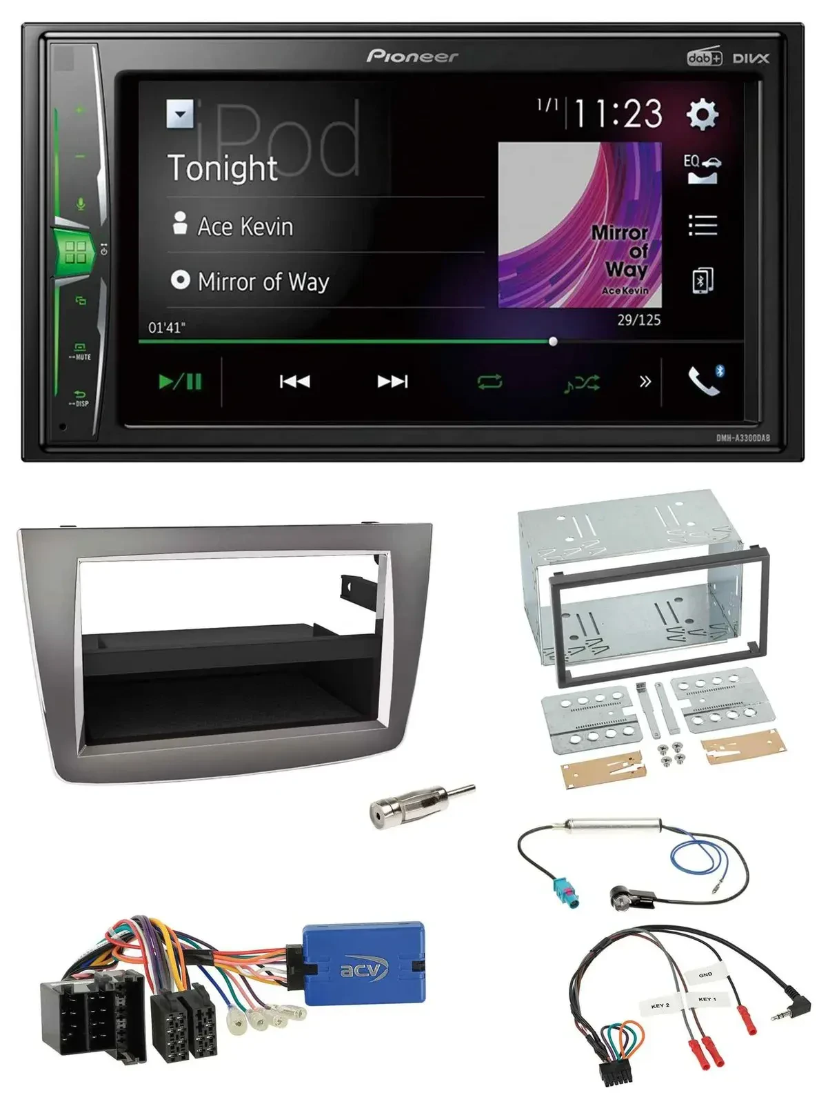 Pioneer 2DIN Lenkrad DAB USB Bluetooth Autoradio für Alfa Romeo Mito 13-18 955 I