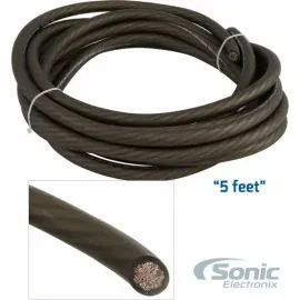 NVX XW0BK5 5 ft. EnvyFlex 1/0-Gauge Power/Ground Wire Cable Frosted Black