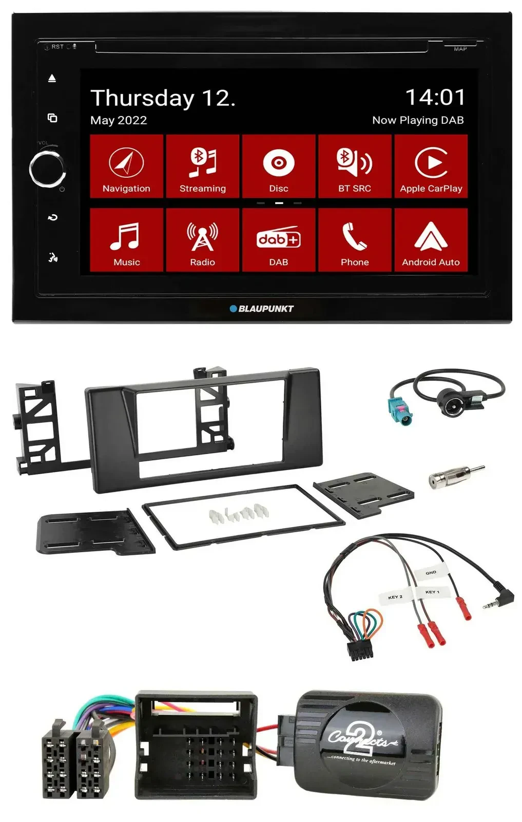 Автомагнитола для BMW 5 E39 (2001–2004) Blaupunkt 2DIN, навигация, Bluetooth, USB, DAB, TMC, поддержка кнопок на руле