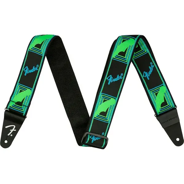 Гитарный ремень Fender Neon Monogrammed Strap Green and Blue 2 in.