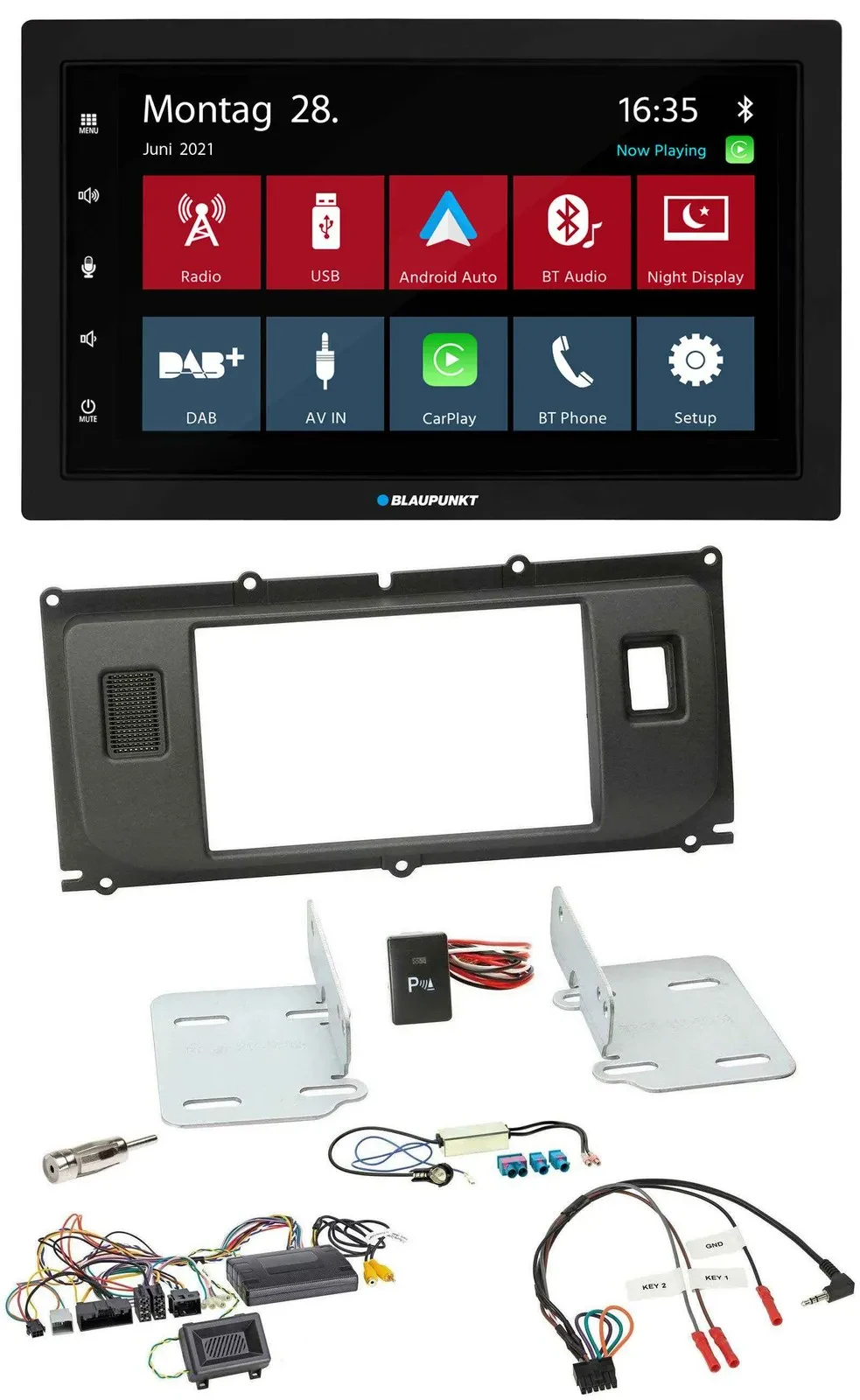 Blaupunkt Lenkrad Bluetooth DAB 2DIN USB Autoradio für Land Rover Evoque ab 2014