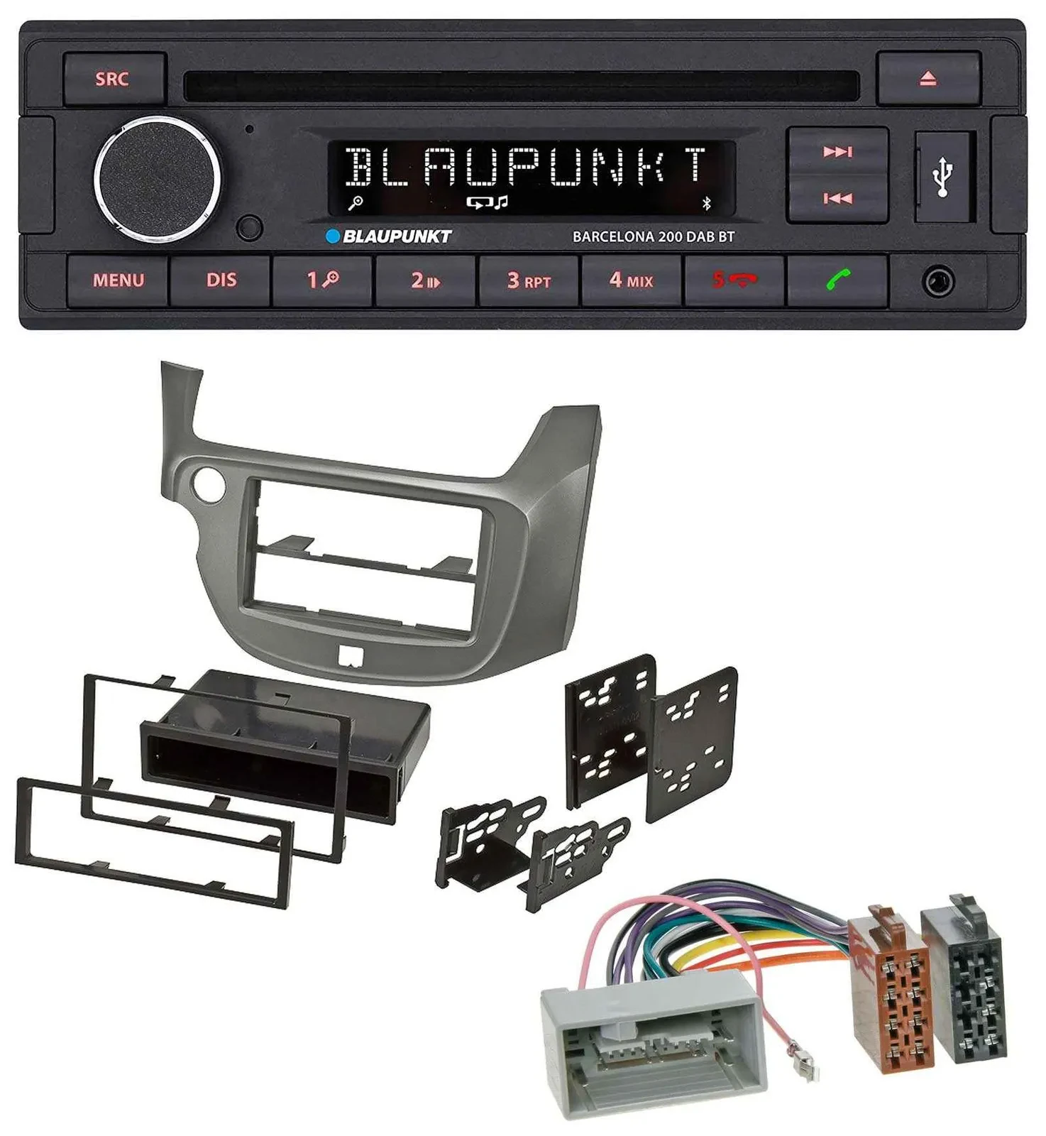 Blaupunkt USB DAB CD Bluetooth MP3 Autoradio für Honda Jazz (ab 2009) - silber