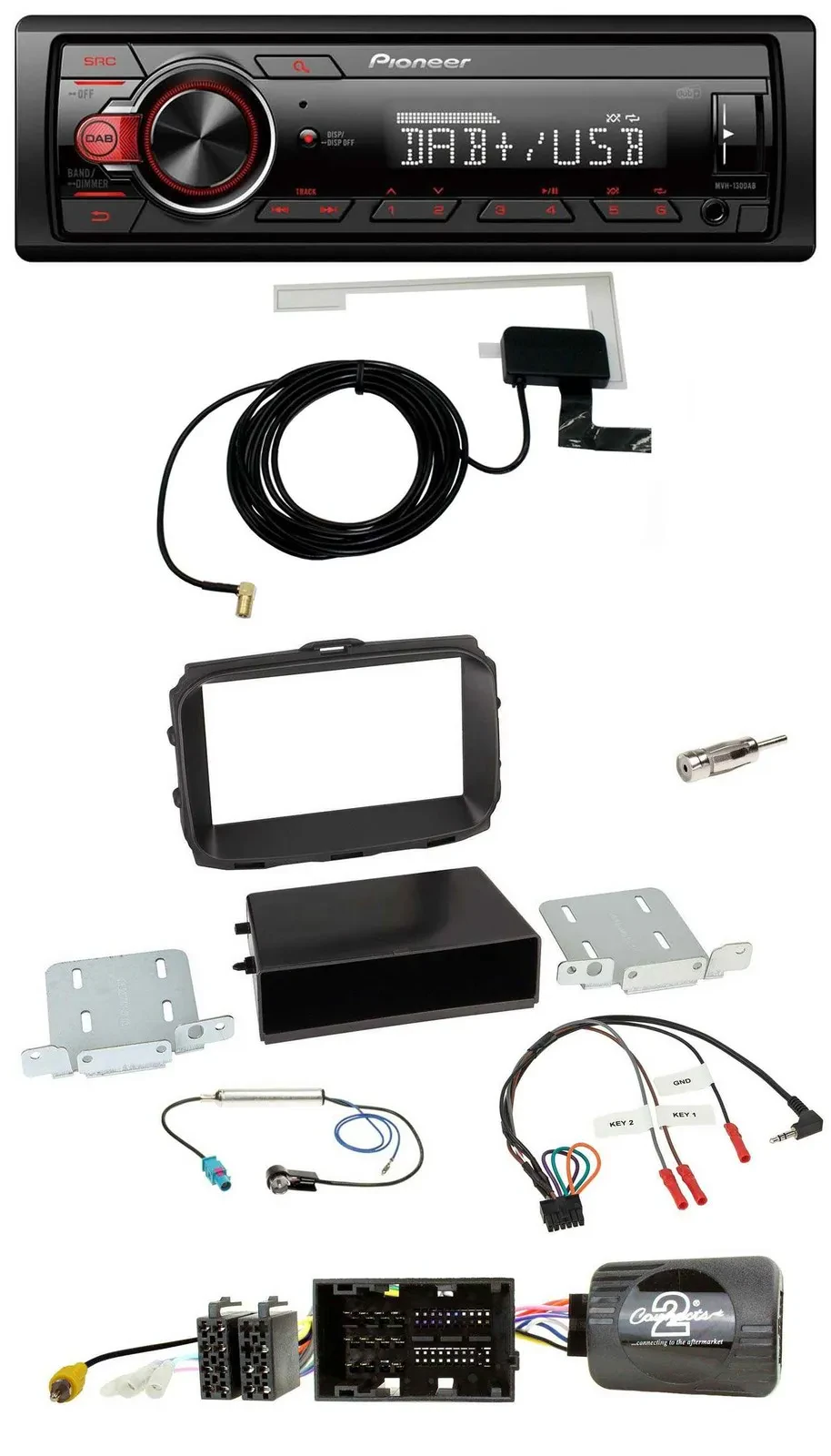 Автомагнитола Pioneer 1-DIN, MP3, DAB, USB, поддержка управления с руля, для Alfa Romeo Giulietta 940 (рестайлинг, с 2014-)