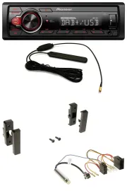 Pioneer MP3 DAB 1DIN AUX USB Autoradio für Audi A3 (8L, 1996-2000)