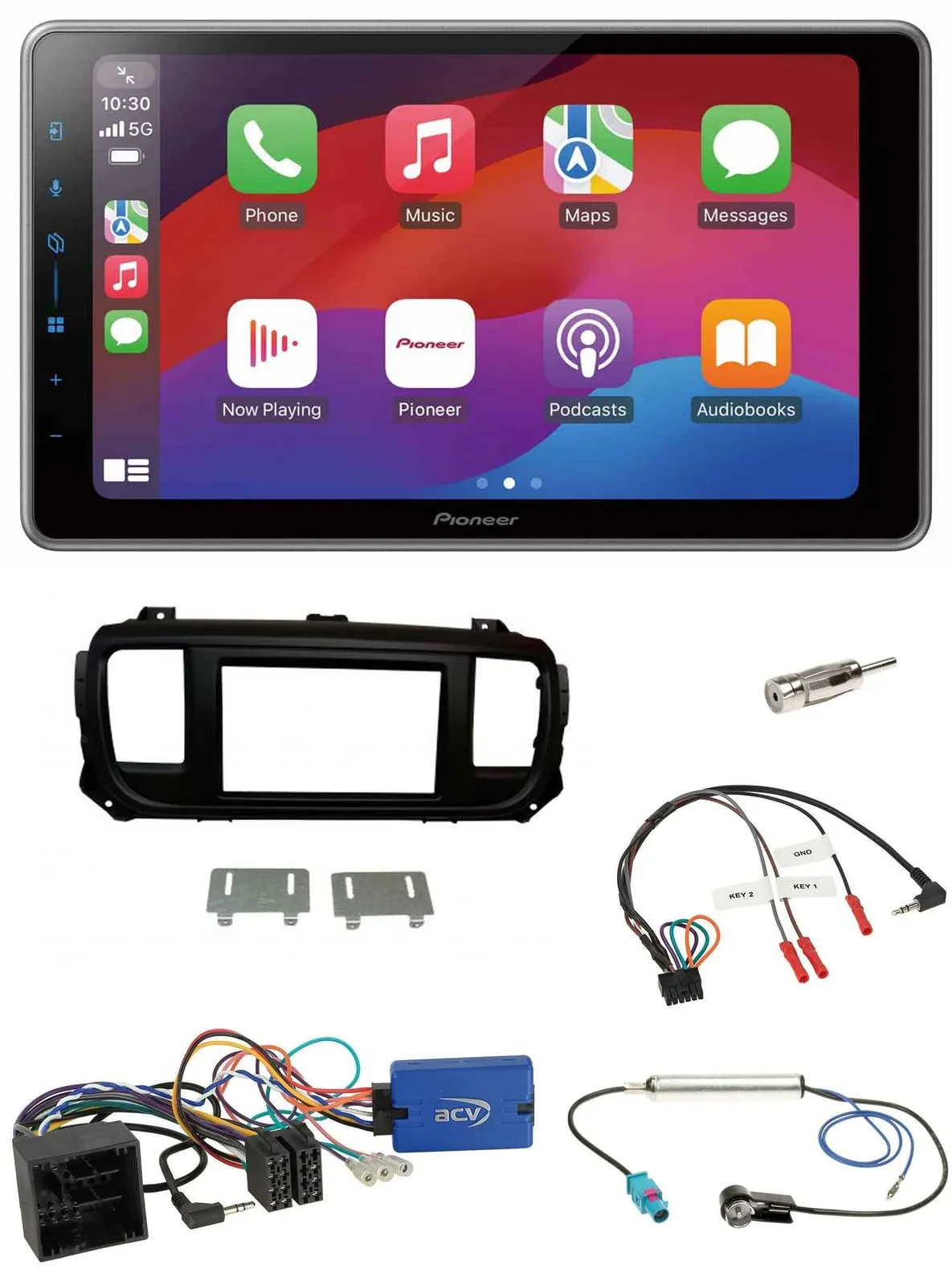 Автомагнитола Pioneer 2DIN, DAB, Bluetooth, USB, для Citroen Spacetourer/Jumpy, с поддержкой управления на руле