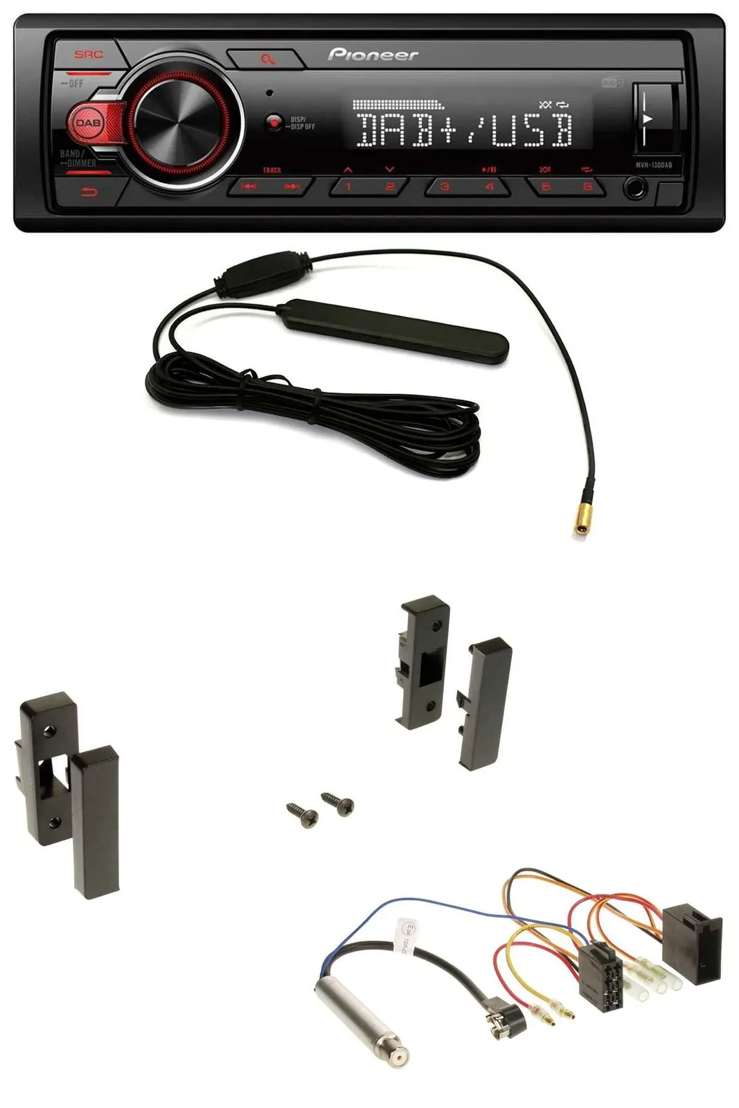 Pioneer MP3 DAB 1DIN AUX USB Autoradio für Audi A3 (8L, 1996-2000)