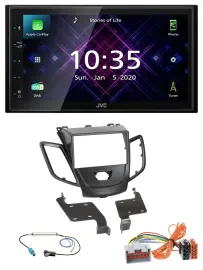 JVC DAB 2DIN MP3 Bluetooth USB Autoradio für Ford Fiesta 08-10 schwarz