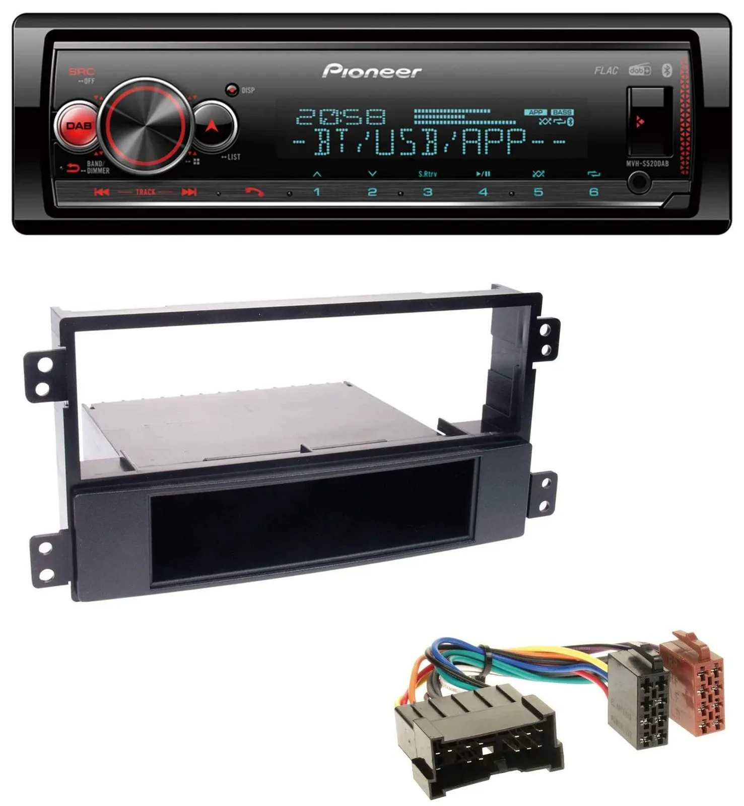 Pioneer Bluetooth USB MP3 DAB Autoradio für Hyundai Sonata NF 02-05 schwarz