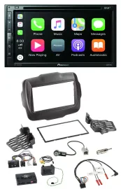 Pioneer DVD 2DIN Lenkrad DAB Bluetooth USB Autoradio für Jeep Renegade ab 2015