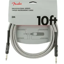 Инструментальный кабель Fender Professional Series Straight-Straight Instrument Cable 10 ft. White Tweed