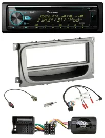 Автомагнитола для Ford Mondeo/S-Max Pioneer CD USB Bluetooth DAB серебристая