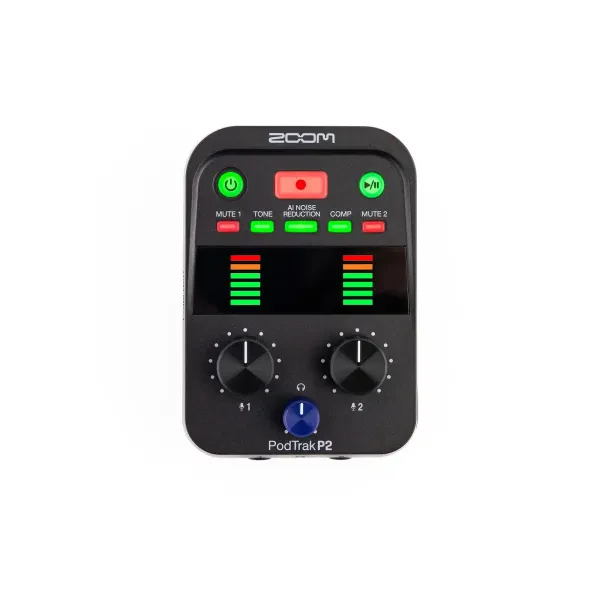 Zoom PodTrak P2 Dual USB Mic Recorder for Live Performance