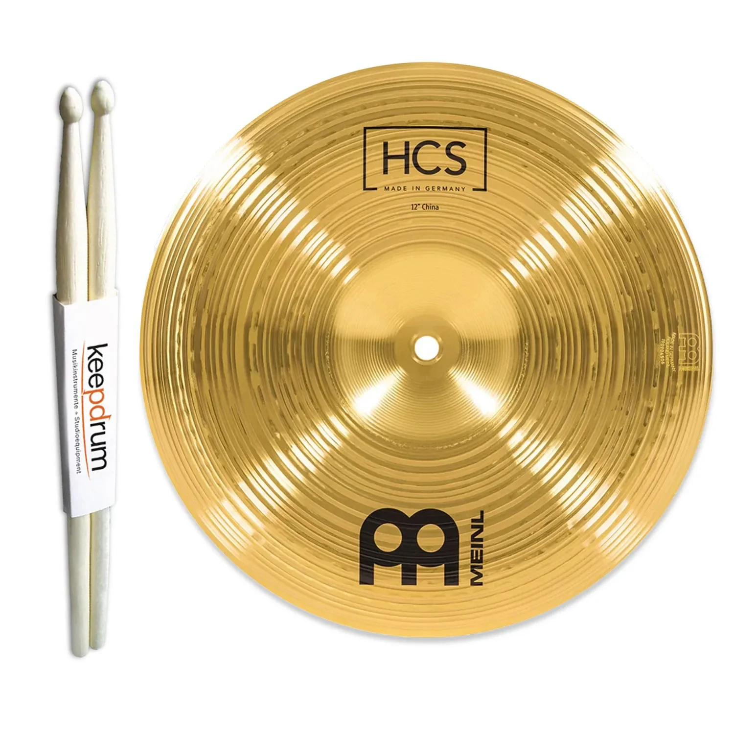 Meinl HCS12CH China Becken Effektbecken 12 Zoll mit keepdrum Drumsticks
