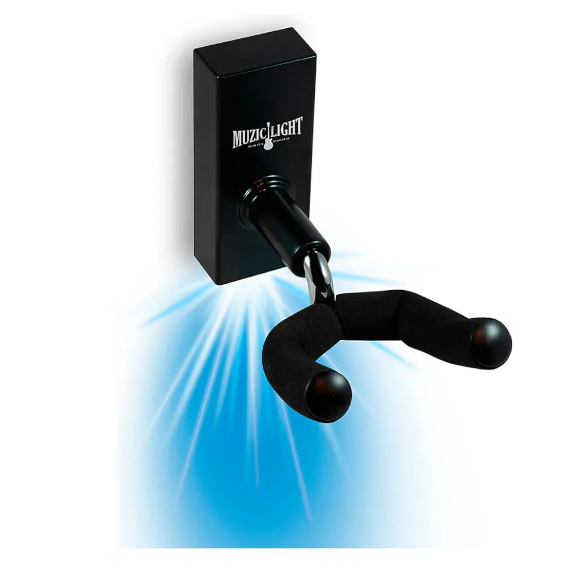 Держатель для гитары MuzicLight MZM-101, настенный, с LED-подсветкой, синий