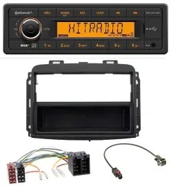 Continental 1DIN DAB MP3 AUX USB Autoradio für Fiat 500L (mit ISO, ab 2012)