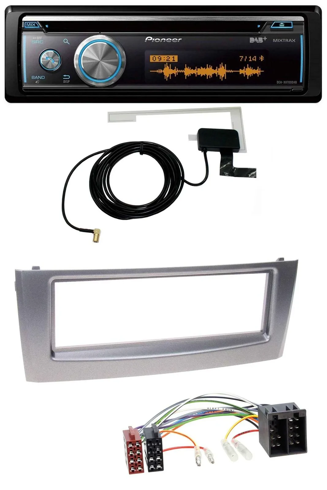 Pioneer Bluetooth DAB MP3 USB CD Autoradio für Fiat Punto Grande Punto ab 05 gra