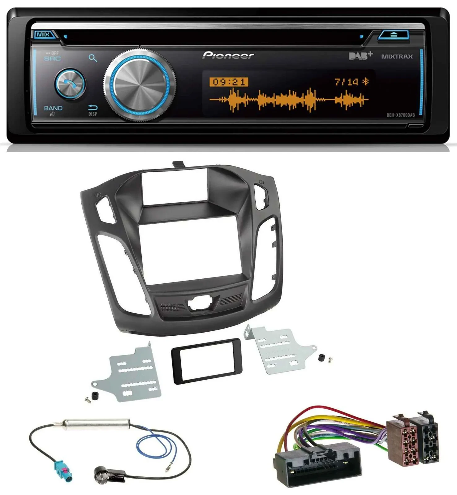 Автомагнитола для Ford Focus (DYB, 2011–2014) Pioneer MP3, DAB, USB, CD, Bluetooth