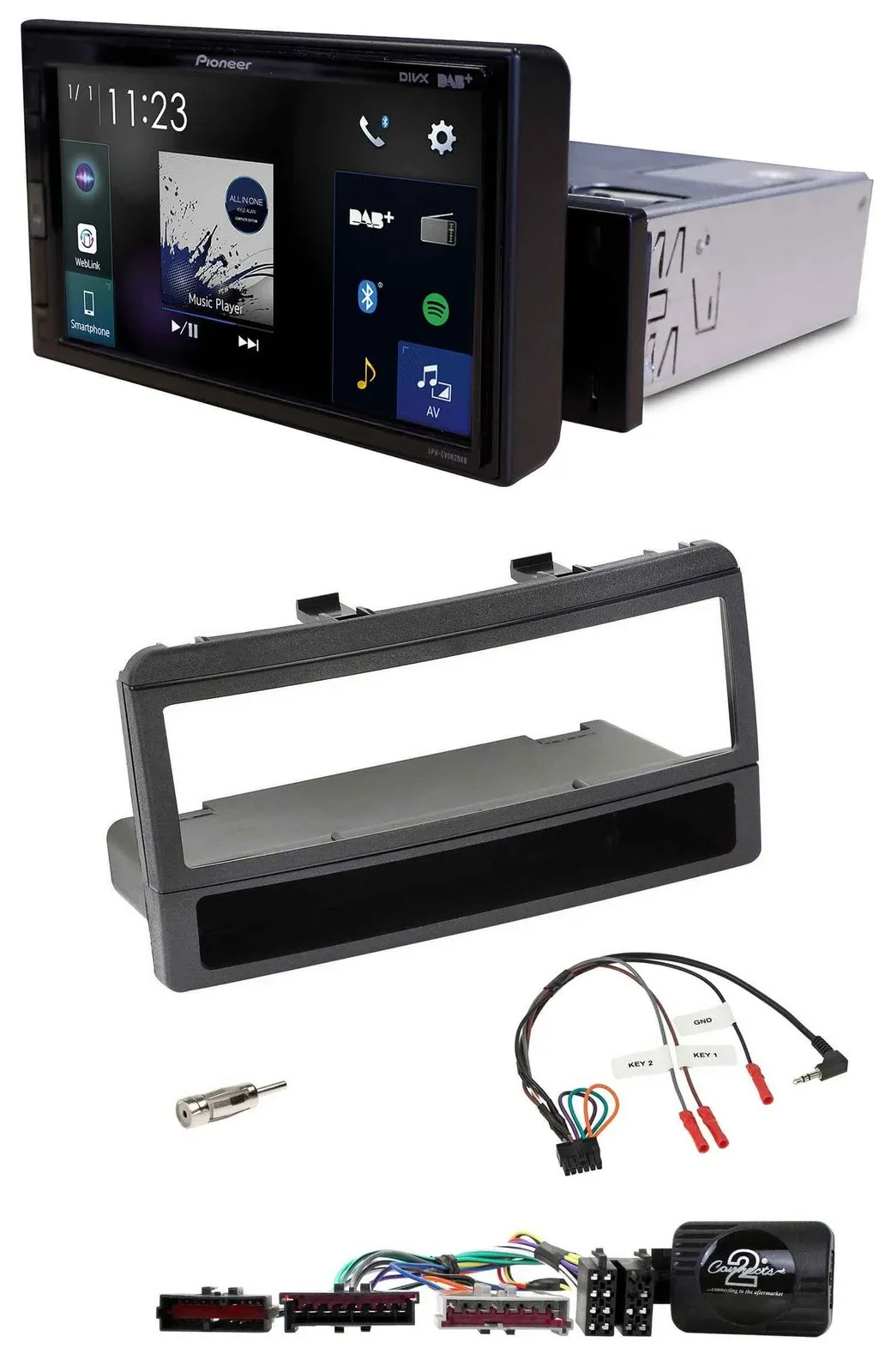 Pioneer DAB Lenkrad Bluetooth USB Autoradio für Ford Focus Escort Fiesta schwarz