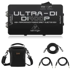 Behringer ULTRA-DI DI400P High-Performance Passive Direct Injection Box, Bundle