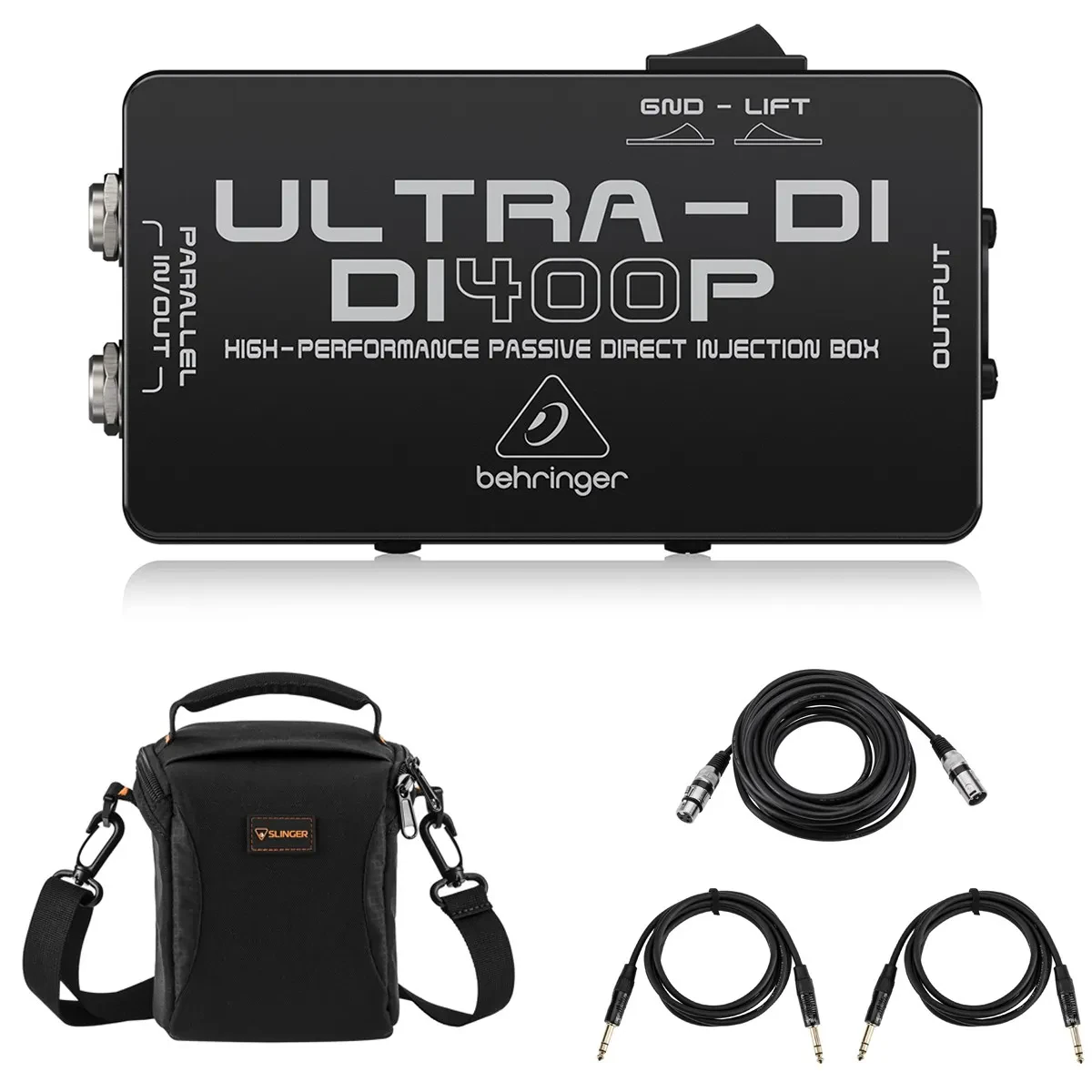 Behringer ULTRA-DI DI400P High-Performance Passive Direct Injection Box, Bundle