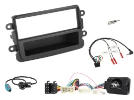 Einbauset Lenkradadapter DIN Autoradio für Dacia 2012-2021 dunkelgrau