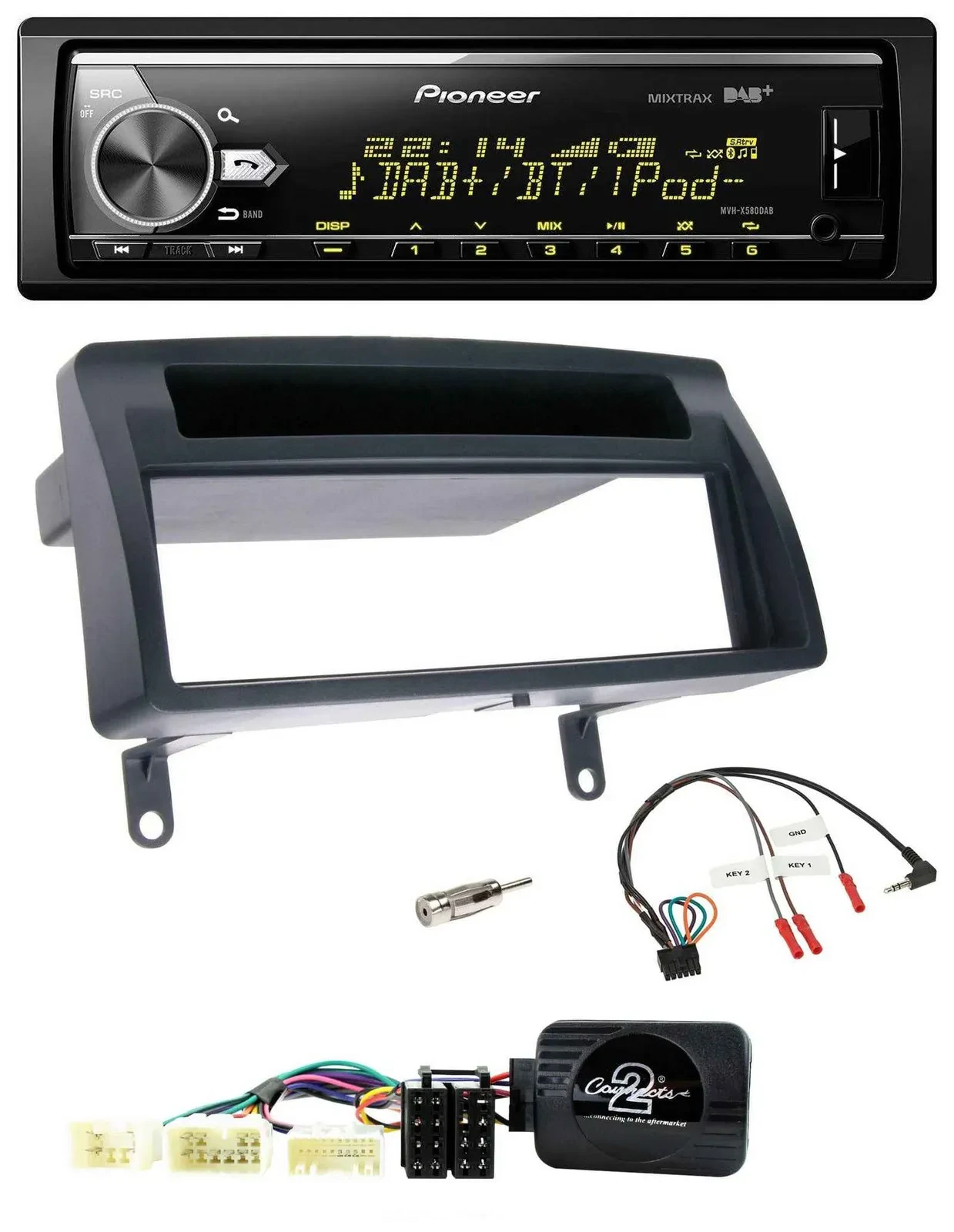 Pioneer Bluetooth USB DAB Lenkrad Autoradio für Toyota Corolla E12 2001-2007 dun